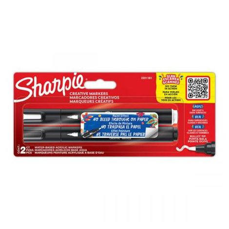 Markery akrylowe Sharpie Czarny/Biały, 2kol
